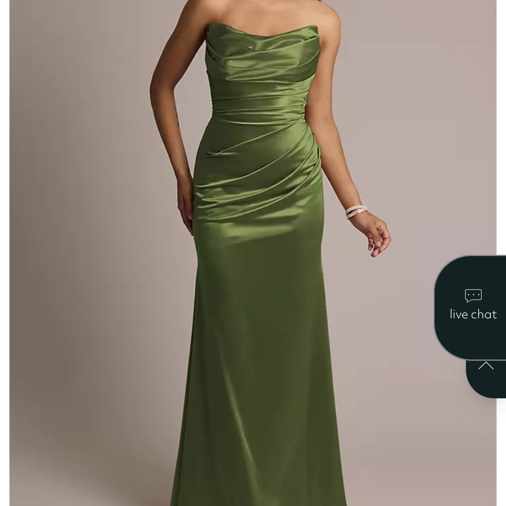 David's Bridal Sculpting Satin Strapless Mermaid Dress